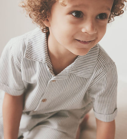 Huttelihut Skjorte k/æ - Stripe - Bering Sea