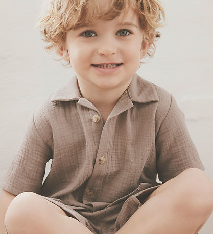 Huttelihut Skjorte - Musselin - Moon Rock