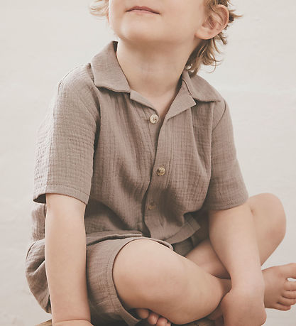 Huttelihut Skjorte - Musselin - Moon Rock