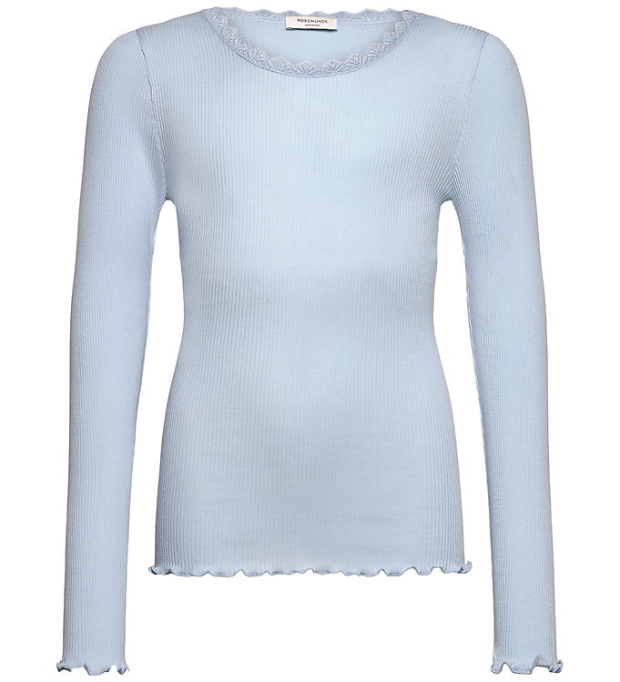 Rosemunde Bluse - Rib - RkBalta - Nantucket Blue m. Blonder