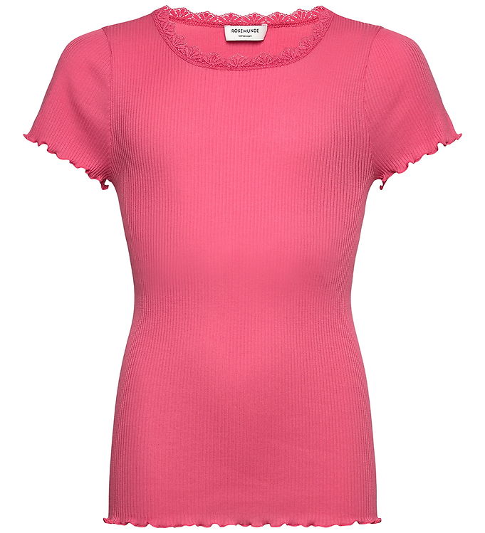 Rosemunde T-shirt - Rib - RkBalta - Rapture Rose m. Blonder