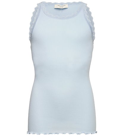 Rosemunde Top - Rib - Modal - RKBalta - Nantucket Blue m. Blonde