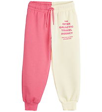 Mini Rodini Sweatpants - Travel Agency - Beige/Rosa