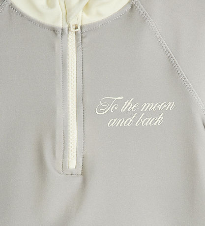 Mini Rodini Badebluse - UV40+ - To The Moon - Grå
