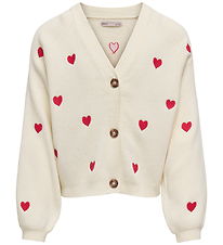 Kids Only Cardigan - KogDana - Tofu/Barbados Cherry/Heart