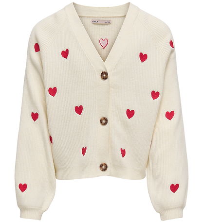 Kids Only Cardigan - KogDana - Tofu/Barbados Cherry/Heart