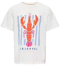 Kids Only T-shirt - CookJoanna - Cloud Dancer/Lobster