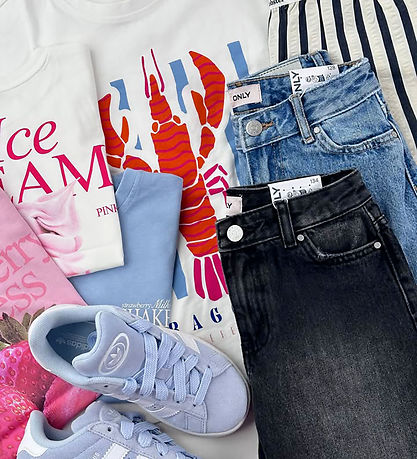 Kids Only T-shirt - KogJoanna - Cloud Dancer/Lobster