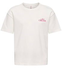 Kids Only T-shirt - Loose - Noos - KogHelen - Cloud Dancer/Icecr