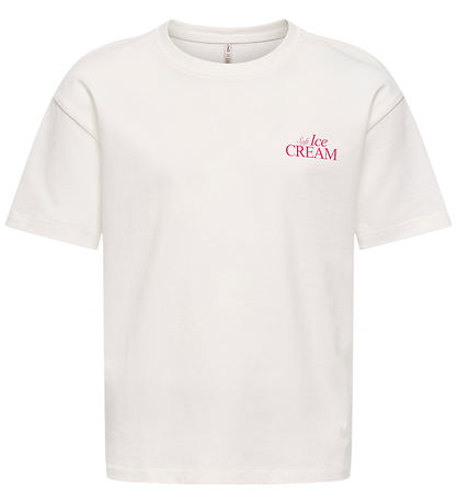 Kids Only T-shirt - Loose - Noos - KogHelen - Cloud Dancer/Icecr