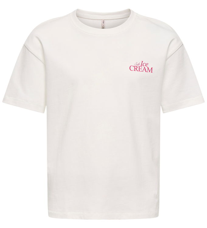 Kids Only T-shirt - Loose - Noos - KogHelen - Cloud Dancer/Icecr