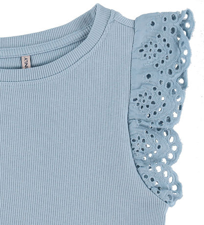 Kids Only Top - Rib - Noos - KogDrea - Soft Chambray