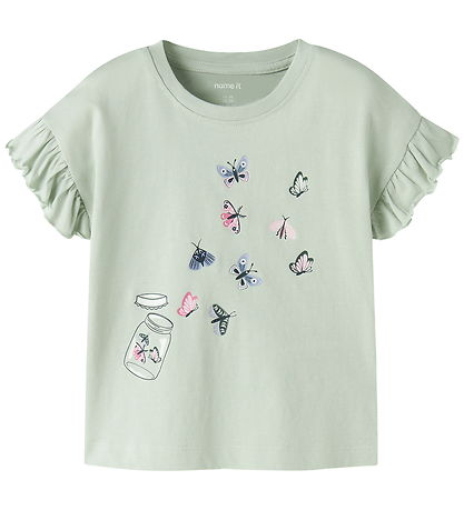Name It T-shirt - NmfVilena - Pale Aqua/Butterfly Jar