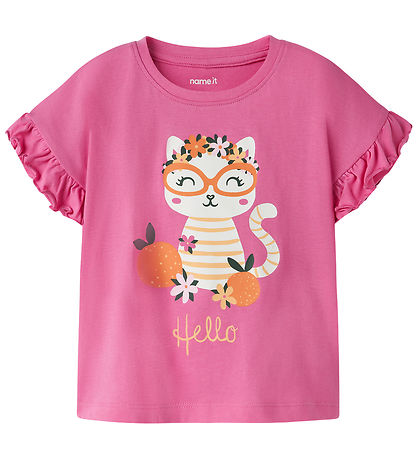 Name It T-shirt - NmfVilena - Strawberry Moon/Hello Cat