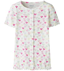Name It T-shirt - NmfVemia - Cloud Dancer/Random Hearts