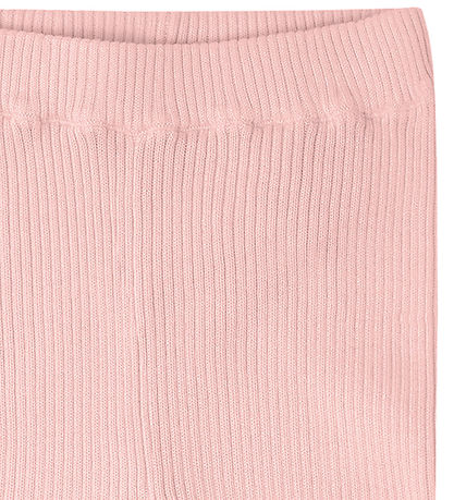 FUB Leggings - Rib - Pale Rose m. Flæser
