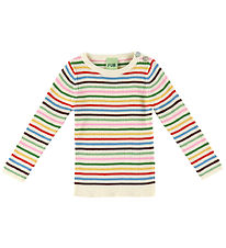 FUB Bluse - Strik - Rib - Multifarvet m. Striber