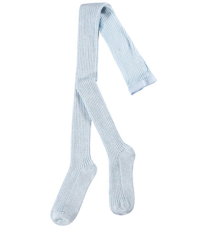 Molo Strømpebukser - Glitter Rib - Morning Sky
