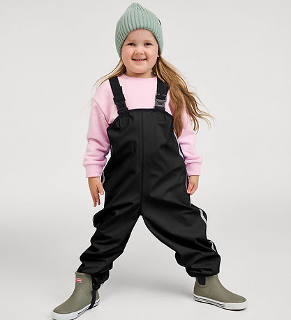 ima Regnbukser m. Seler - PU - Lammikko - Sort