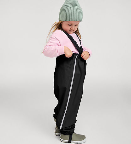 ima Regnbukser m. Seler - PU - Lammikko - Sort