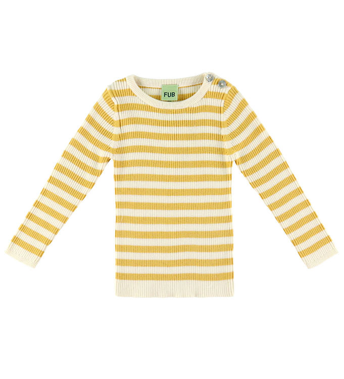FUB Bluse - Strik - Rib - Ecru/Butter