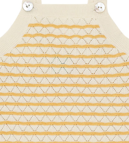 FUB Sommerdragt - Strik - Ecru/Butter m. Hulmønster