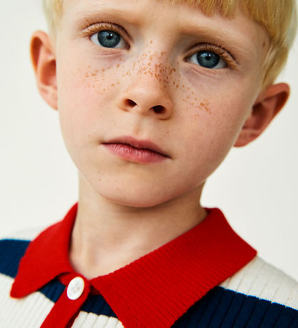 FUB Polo - Rib - Ecru/Oceanstribet