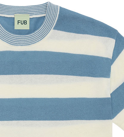 FUB T-shirt - Strik - Ecru/Sea