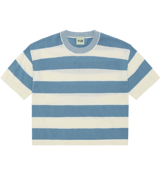 FUB T-shirt - Strik - Ecru/Sea