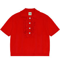 FUB Polo - Strik - Rød m. Flæse