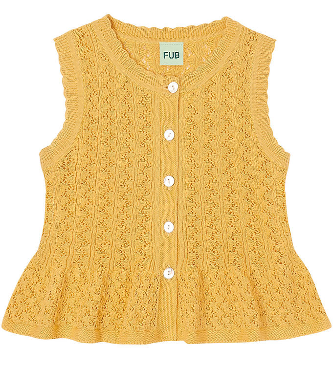 FUB Top - Strik - Butter m. Hulmønster