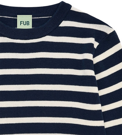 FUB Bluse - Strik - Dark Navy/Ecrustribet