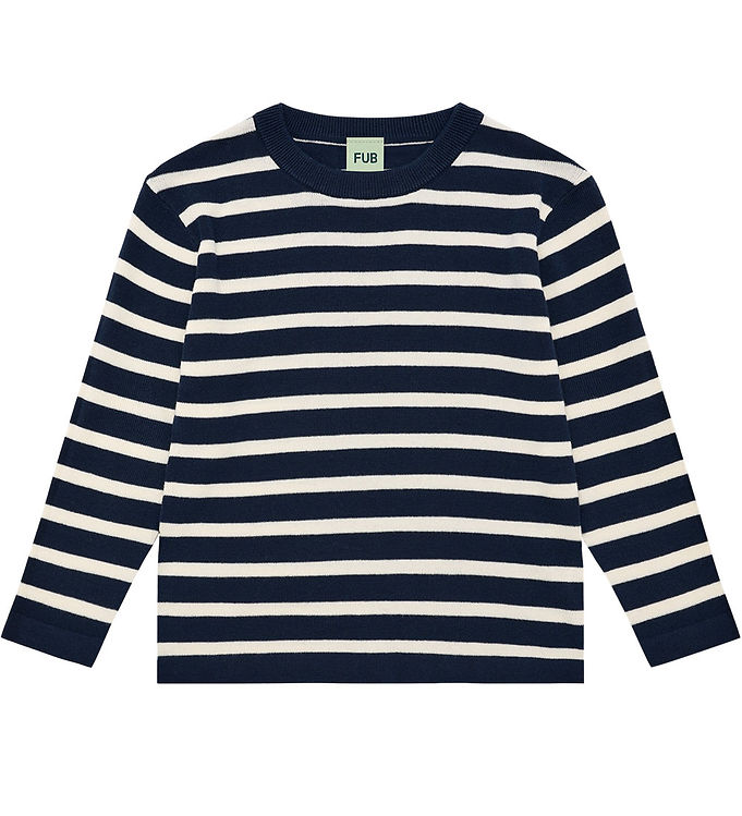 FUB Bluse - Strik - Dark Navy/Ecrustribet