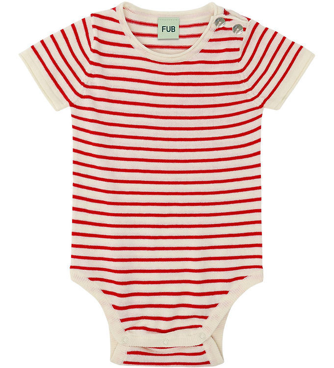 FUB Body k/æ - Strik - Ecru/Rød