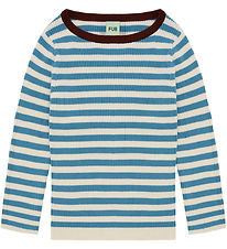 FUB Bluse - Rib - Ecru/Sea