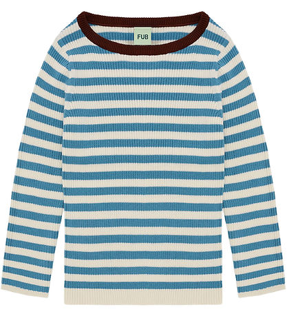 FUB Bluse - Rib - Ecru/Sea