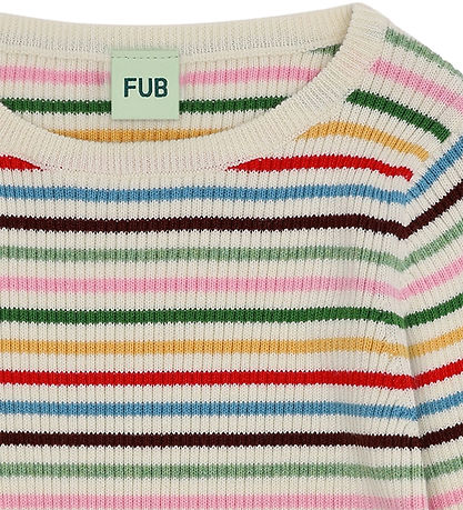 FUB Bluse - Rib - Multifarvet m. Striber