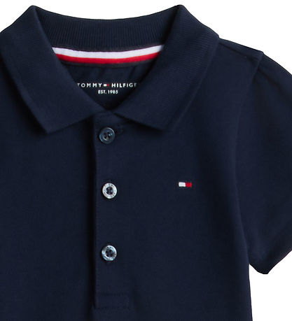 Tommy Hilfiger Kjole - Pique Polo - Dark Night Navy Blue
