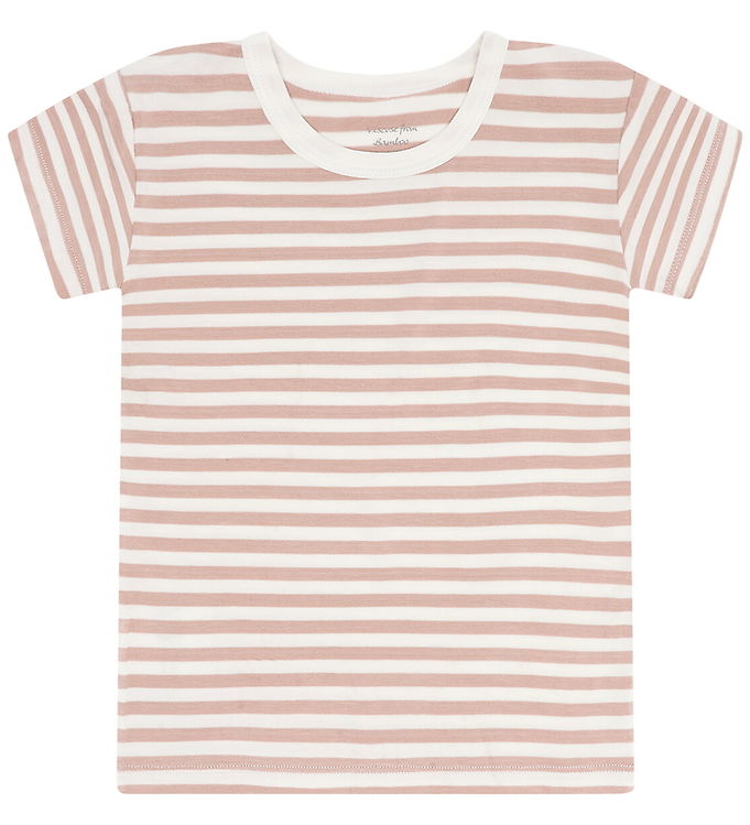 Hust and Claire T-shirt - Bambus - HCAustin - Dusty Rose m. Stri
