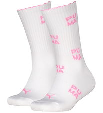 Puma Socken - 2er-Pack - Weiß/Pink