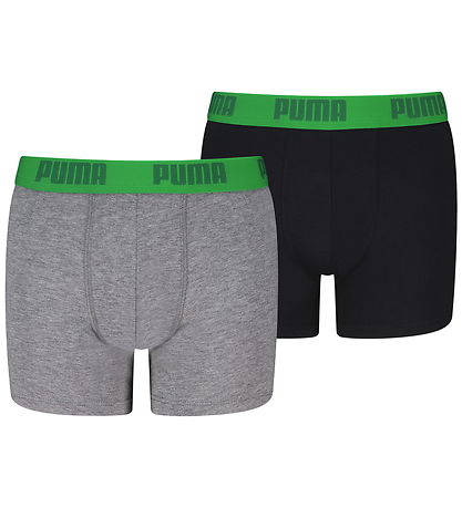 Puma Boxershorts - 2-pak - Green/Grey Melange/Black