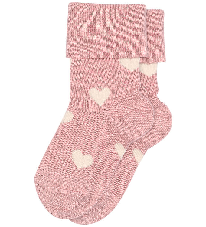 MP strømper - Alvilda - Silver Pink m. Hjerter billede