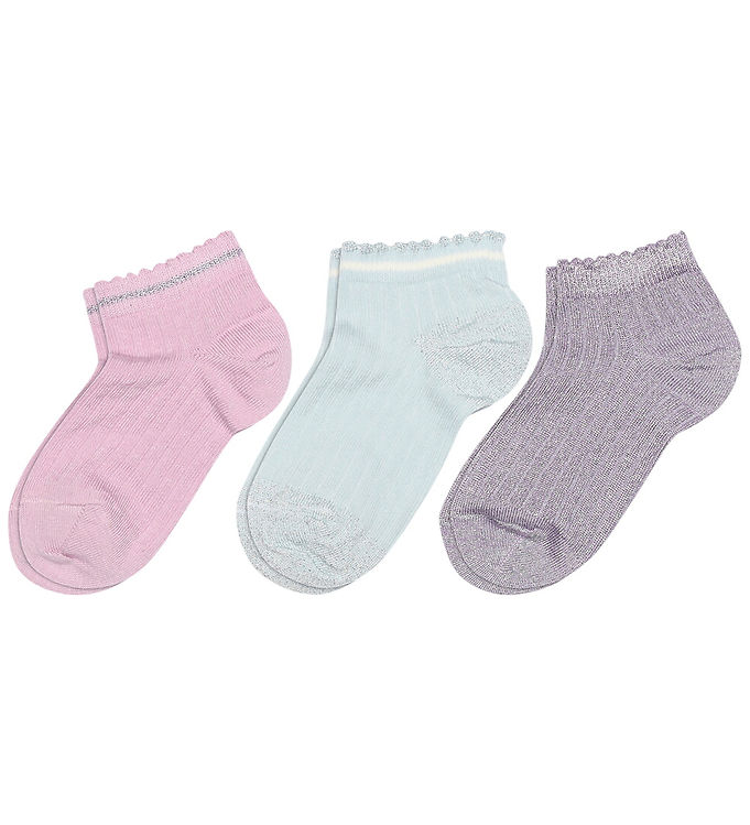 MP Ankelstrømper - Rib - 3-pak - Petra - Multicolor