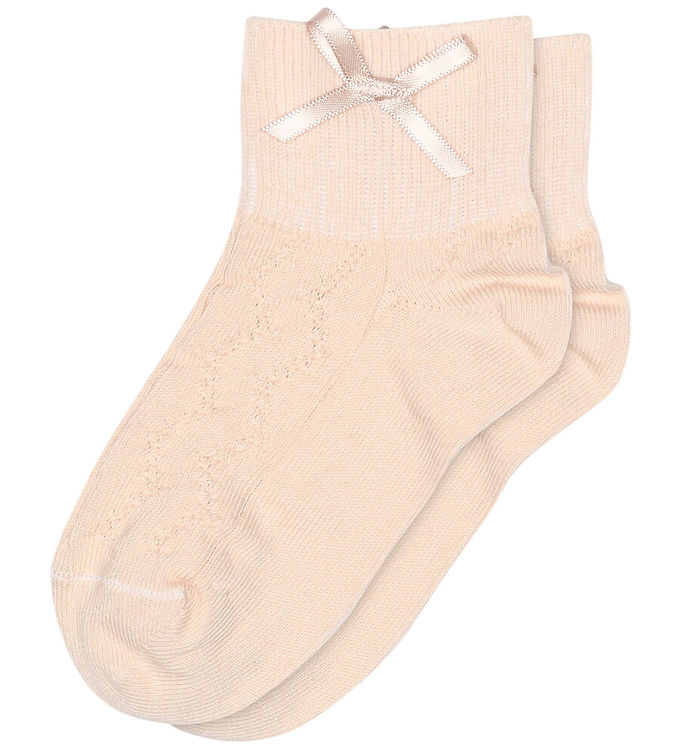 MP Strømper - Una - Pink Champagne m. Hulmønster