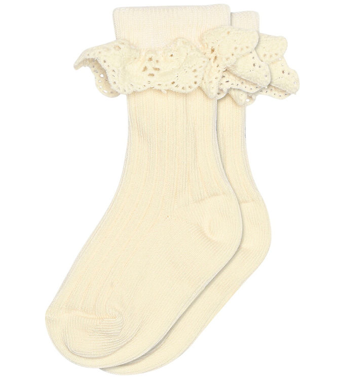 MP Strømper - Rib - Lisa - Cream m. Blonde