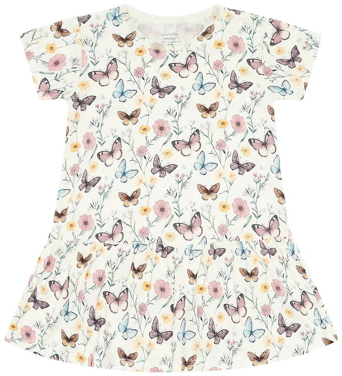 Hust and Claire Natkjole - Bambus - HCFuia - Ivory m. Sommerfugl