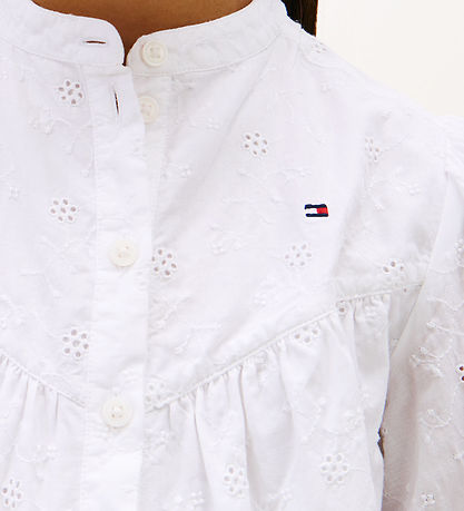 Tommy Hilfiger Kjole - Broderie Anglaise - Hvid