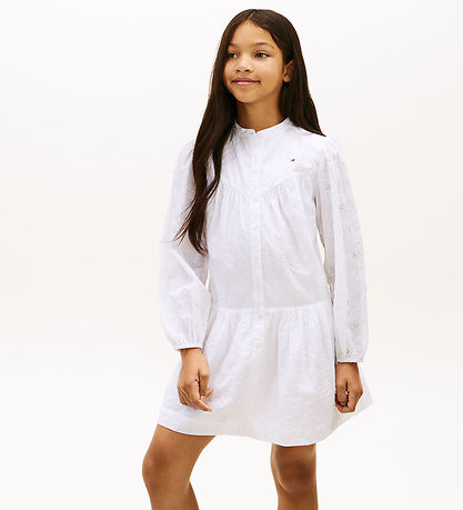 Tommy Hilfiger Kjole - Broderie Anglaise - Hvid