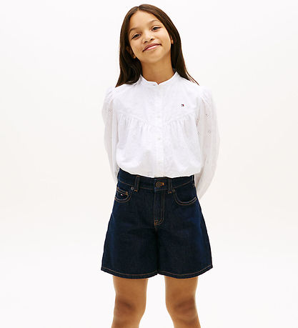 Tommy Hilfiger Bluse - Broderie Anglaise - Hvid