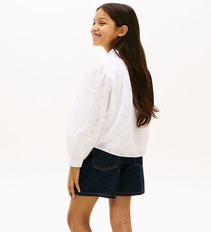 Tommy Hilfiger Bluse - Broderie Anglaise - Hvid